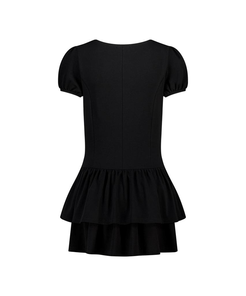 Iligo Bow Flare Mini Dress Black