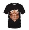 Sexy tričko s tetováním na svaly 3D trička se zvířecím potiskem Pánské letní tričko Hip Hop Homme Streetwear Funny trička