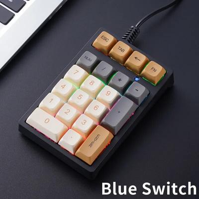 Mechanical Numeric Keypad Blue Switch Mini Wired Keyboard Computer Numpad Laptop PC Accounting Business Workers Number