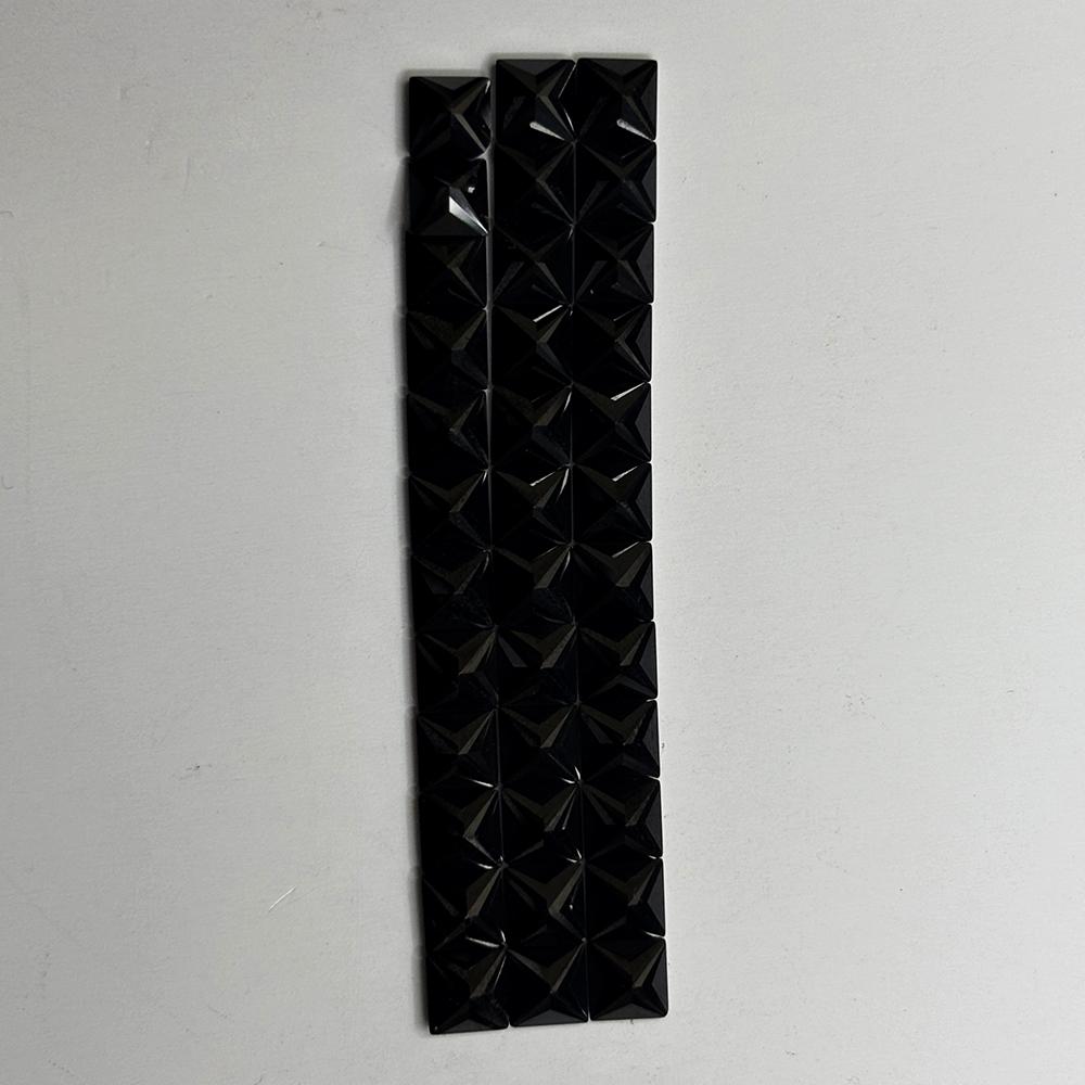 Natural Black Sapphire Square Cut Certified 5x5 Mm 5.40 Ct Gemstone Free Gift