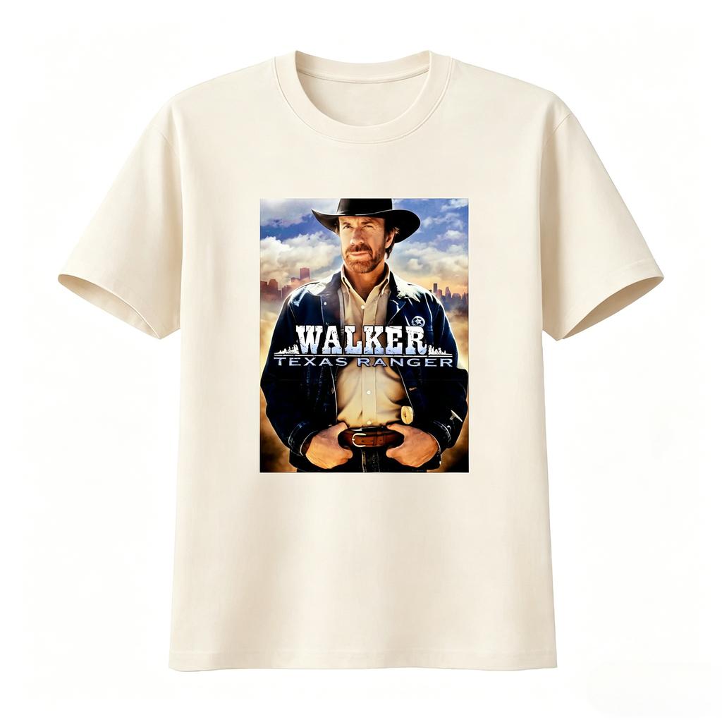 Walker Texas Ranger Chuck Norris T-shirt Klassieke Print voor Unisex Vintage Streetwear Modeontwerper Unisex Dames 2026 Zomer T-shirt