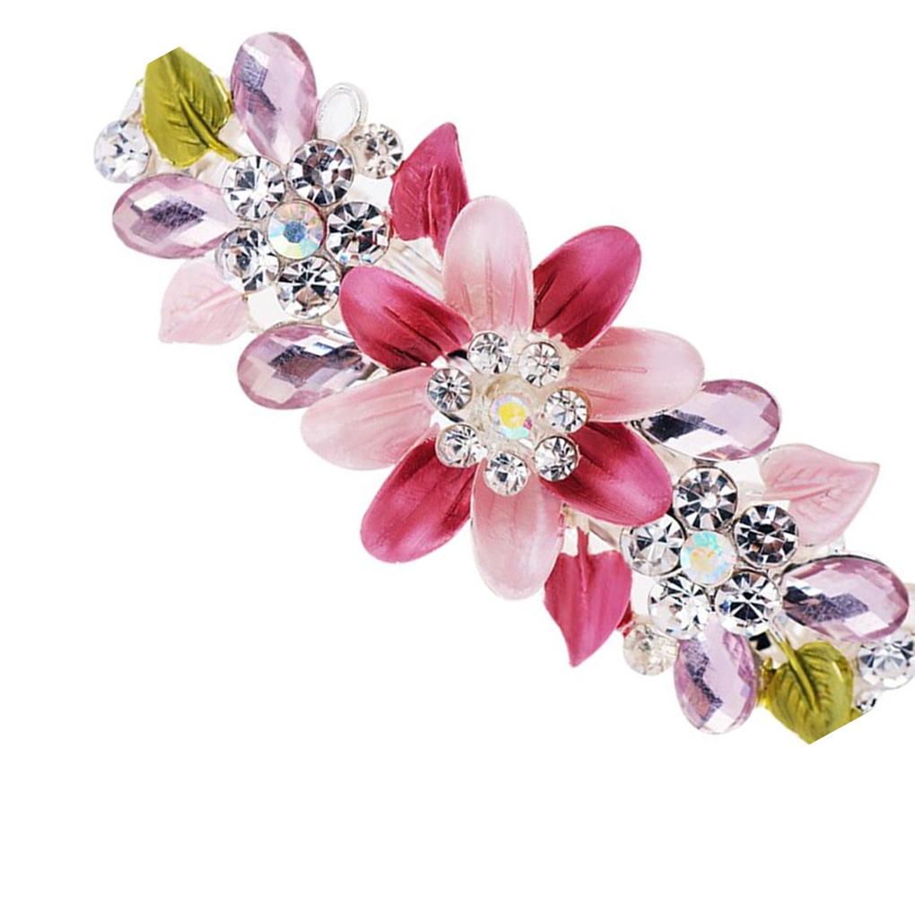 

Women Hairpin Flower Pearl Rhinestone Studded Hair Clips Alloy Spring Barrette Clamps Hairpins Decorations Accessories