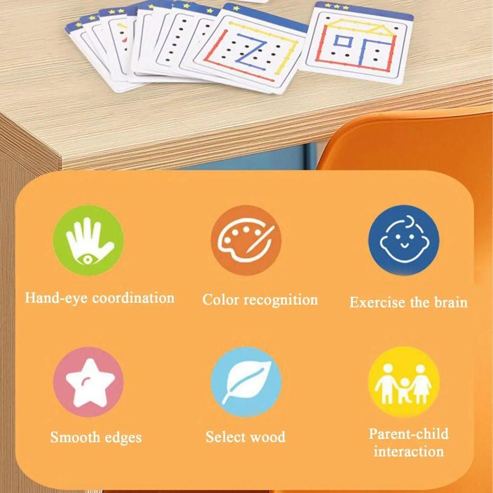 Interaction Montessori Wooden Rope Board Thinking Training Graphical Educational Toys  Social Games