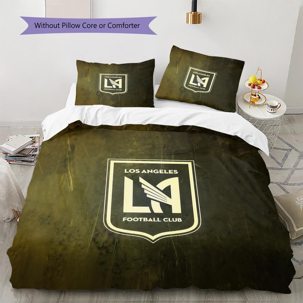Los Angeles Football Club Pattern Bedding Quilt Set Home Decoration Gift (1 * duvet cover + 2 * pillowcase without core)