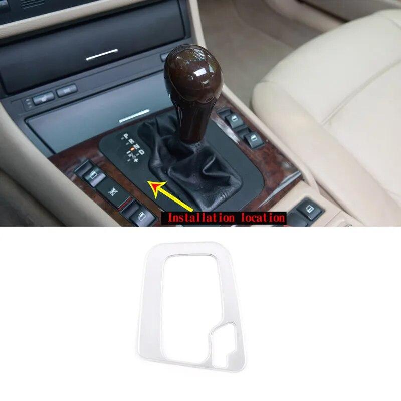 Car Gear Shift Box Display Panel Cover Shift Lever Frame Sticker For BMW 3 Series E46 1998-2004 Auto Interior Accessories