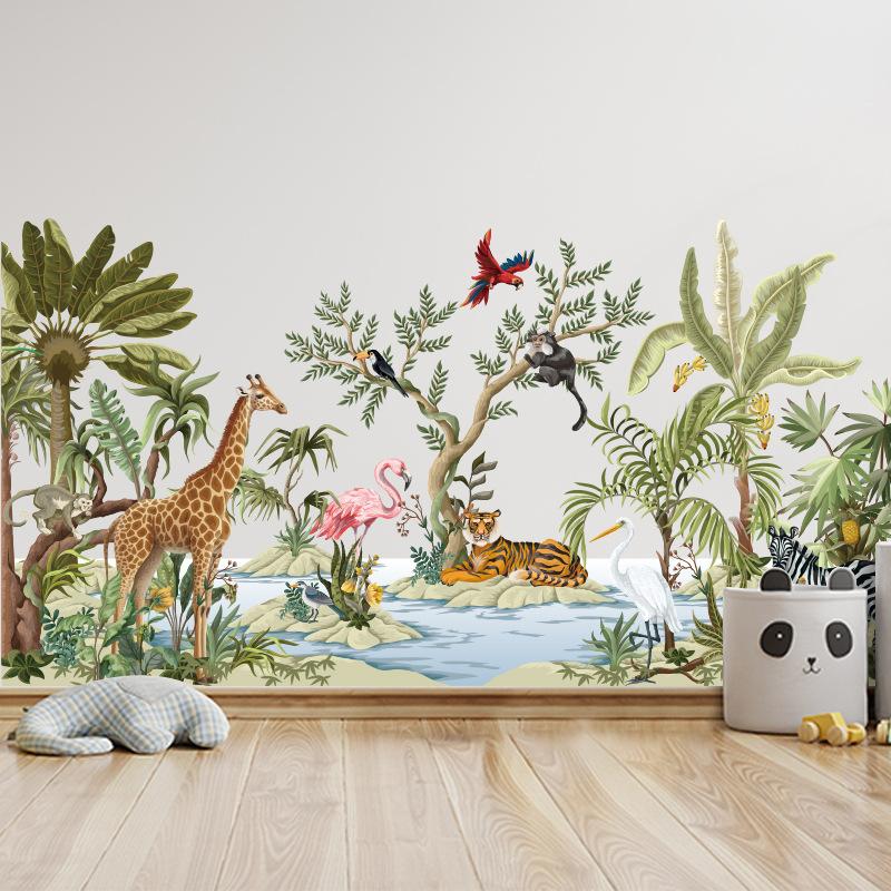 New Forest Animal Self-adhesive Wall Sticker Children's Room Bedroom Background Decorative Wall Sticker