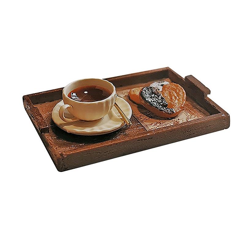 1/12 Dollhouse Miniature Coffee Butterfly Pastry Tay Creative Toy Model Toy Mini Simulation Afternoon Tea Ornament Accessories