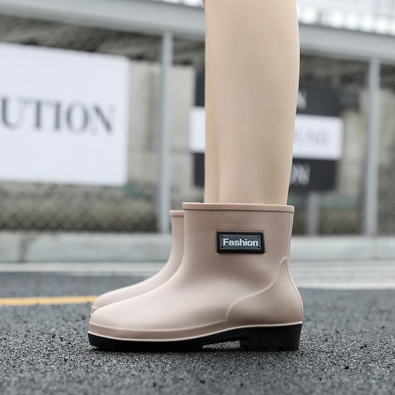 Regenschuhe Damen neue mittelhohe lässige vielseitige Regenstiefel verschleißfest modisch Outdoor Wasserstiefel Küche rutschfeste Arbeitsgummischuhe