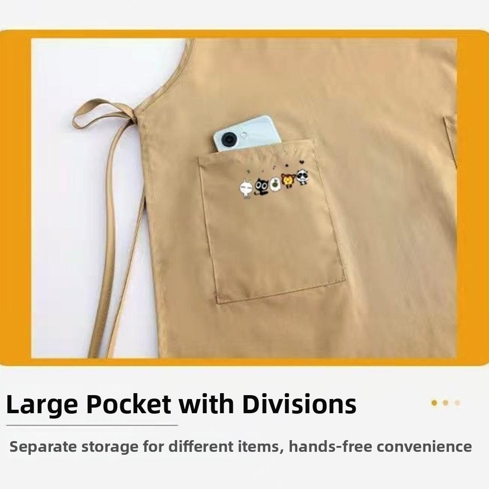 Polyester Long Vest Apron with Pockets Painting Apron New Pinafore Aprons  Kitchen Use