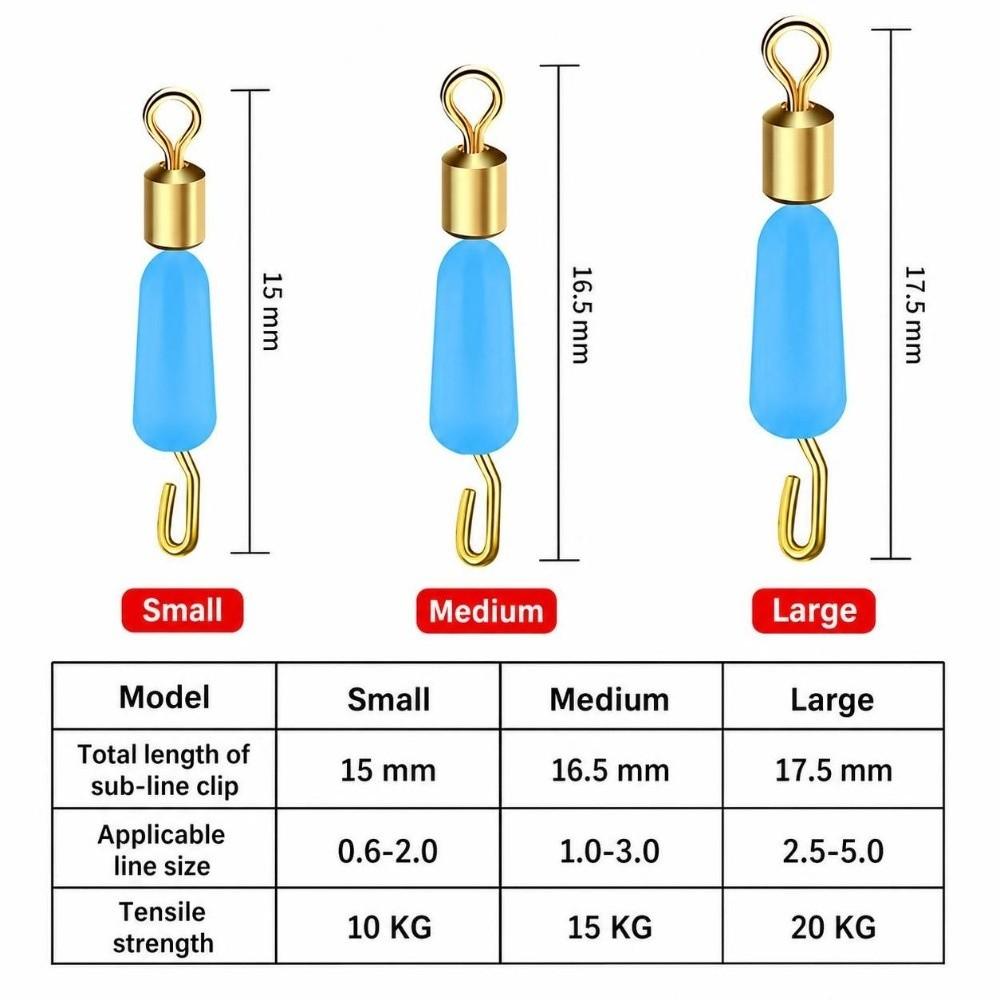 100PCS Anti Wrapped Fishing Line Stopper S M L Fishing Line Stop Fishing Sub Clip  Deep Drop Rigs