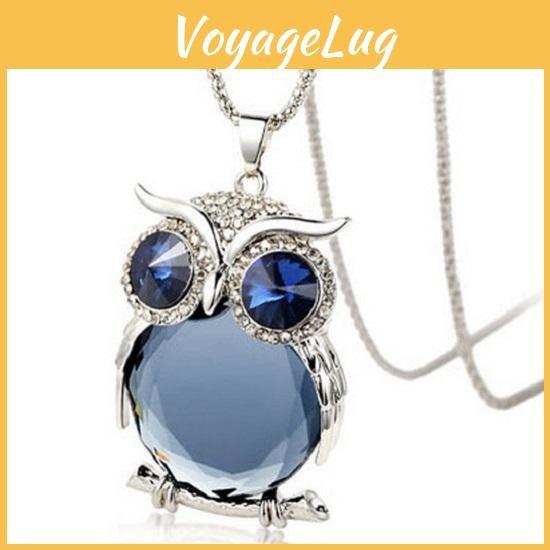 Women Quality High Fashion Rhinestone Crystal Pendant Animal Long Sweater Chain Necklace Jewelry