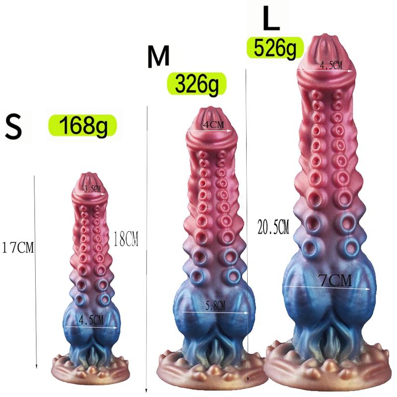 S M L Tentacle Anal Dildo Thick Silicone Monster Dildo With Suction Cup Sex Toys For Women Men