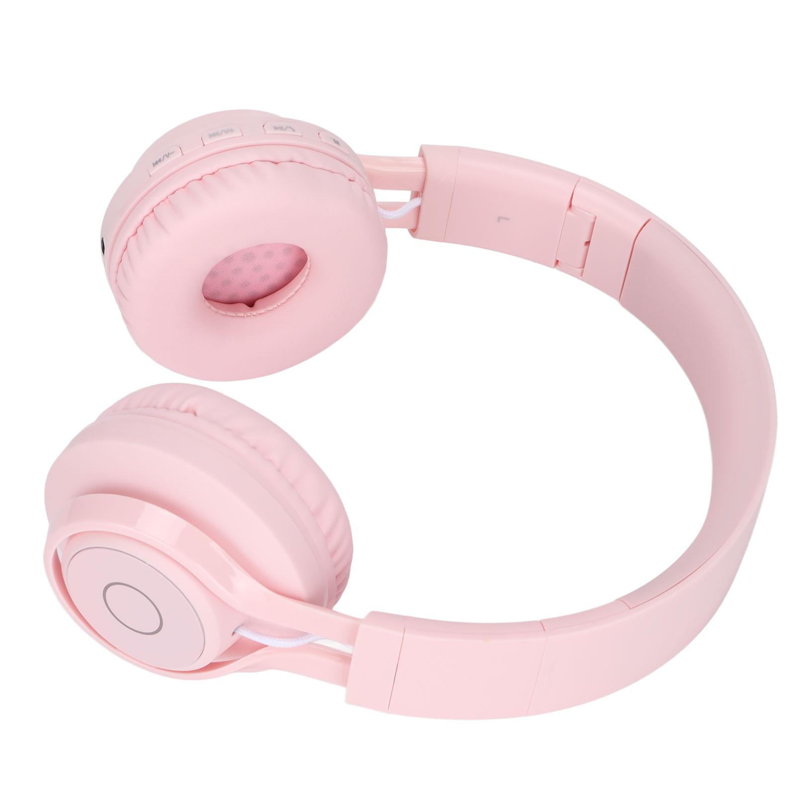 

Детские Bluetooth-наушники Складные Регулируемые RGB Цветные Светящиеся Наушники с Микрофоном для Учебы Детей розовый