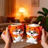 Puppy Ice Pint Cup Holder, 3D Printed Cup With Handle And Snack Drawer, Cute Leak-Proof Puppy Ice Cream Pint Cup Holder
