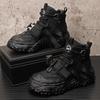 Fashion High-top Shoes, Workwear Shoes, Korean-style Thick-soled Shoes, Trendy  White Shoes, Men's Casual Shoes   B39