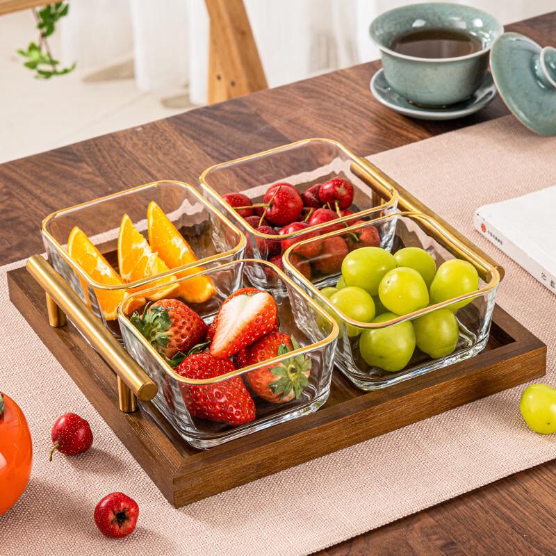 

Hanyou Solid Wood Partitioned Fruit Tray Set