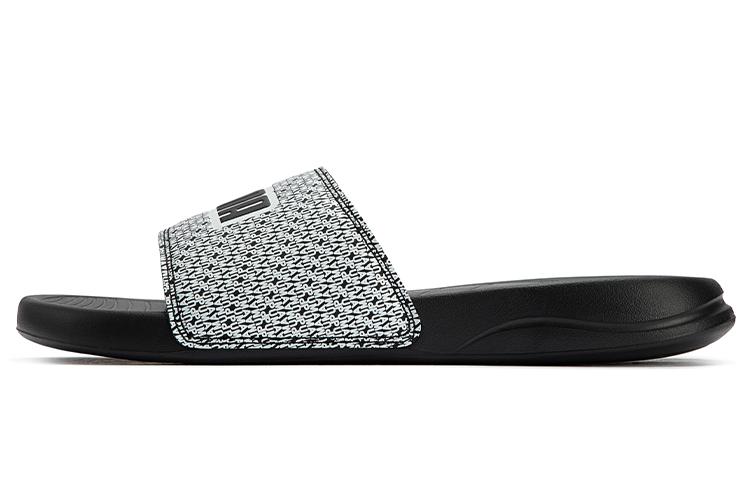 PUMA Popcat 20 Sports Rubber Sole Slide Slippers Unisex Black White 386720-01 37