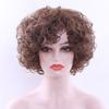Short Afro Kinky Curly Wig Synthetic Ombre Brown Blonde Wigs for Women Side Part Bob Wigs Heat Resistant Natural Hair