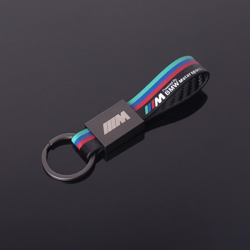 Carbon Fibre Leather M Sport Car Key Fobs Ring Key Chain for Bmw M Logo BMW E90 E91 E92 E93 E60 E61 F10 F07 E64 E63 Accessories lcmn88