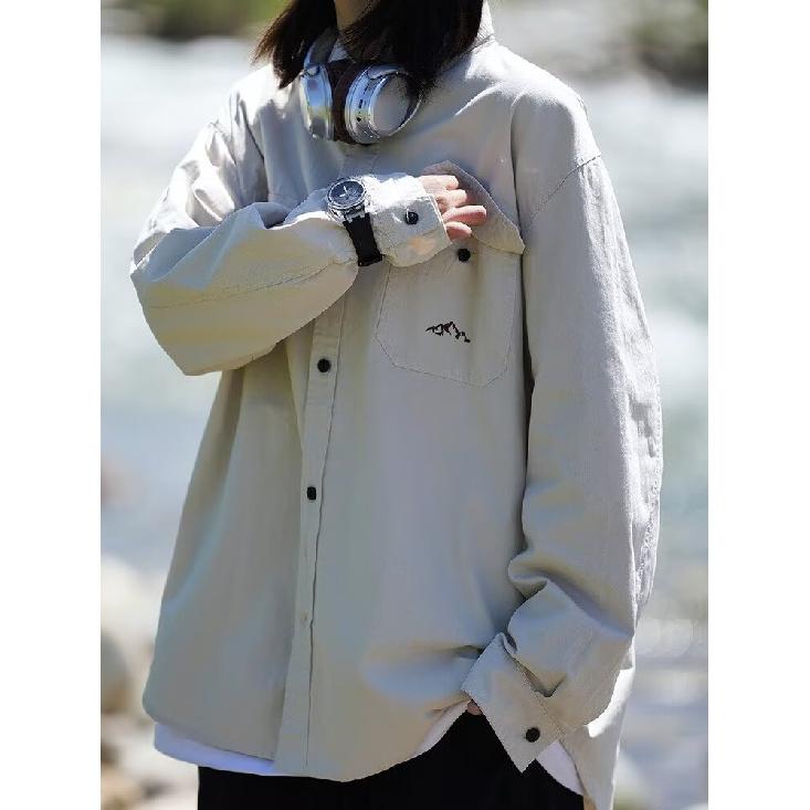 Spring and Autumn Cotton Long-Sleeved Shirt Workwear Retro Coat Mountain Casual Fashion Brand Ruan Handsome Shirt Men