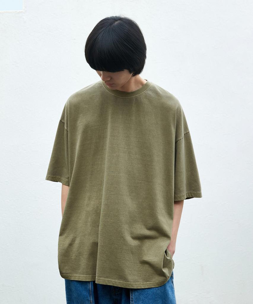 Minimal Project Oversized Pigment Balloon Short Sleeve T-Shirt (Lightkhaki) Mst131