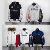 Mens Oversized Hooded Zip-Up Sweatshirt With Contrast Stitching Vintage Streetwear Style Cotton Blend Loose Fit Winter Jacket