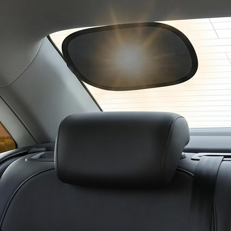 2pcs Mini Summer Car Sunshade Black Vinyl Fabric+mesh Sun Protection Car Window Curtain Auto Side Window Sunshade Cover