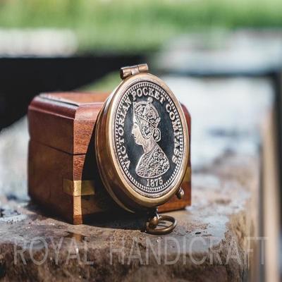 Bussola da Tasca Nautica Victoria in Ottone Fatta a Mano Regalo per marito, Regalo di Matrimonio