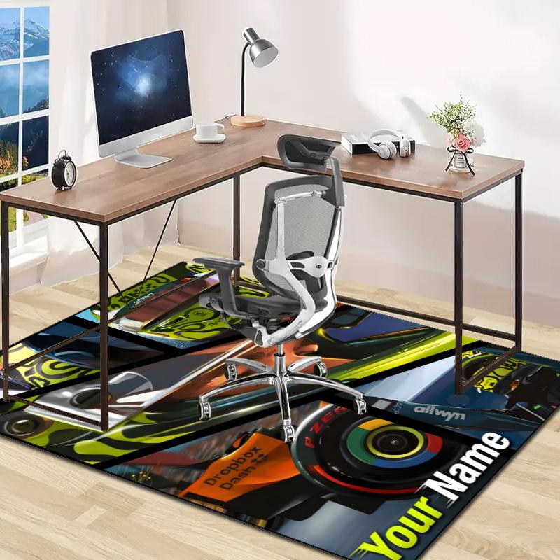 Lando Norris Design Area Rug Personalized Name- Non-Slip, Soft & Cozy Floor Mat for Living Room, Office - Indoor/Outdoor Carpet