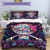 3pcs Custom Name Disco Ball DJ Party Bedding Set Printed Bedding Set Duvet Cover Closure Includes 1 Duvet Cover & 2 Pillowcases Bedroom Decor
