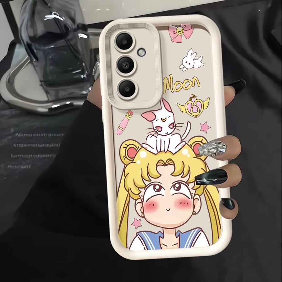 Cartoon S-Sailors Moon Phone Cover Case for Samsung Galaxy A56 A73 A22 A21s A25 A26 A35 A52 A54 A24 A32 A55 A36