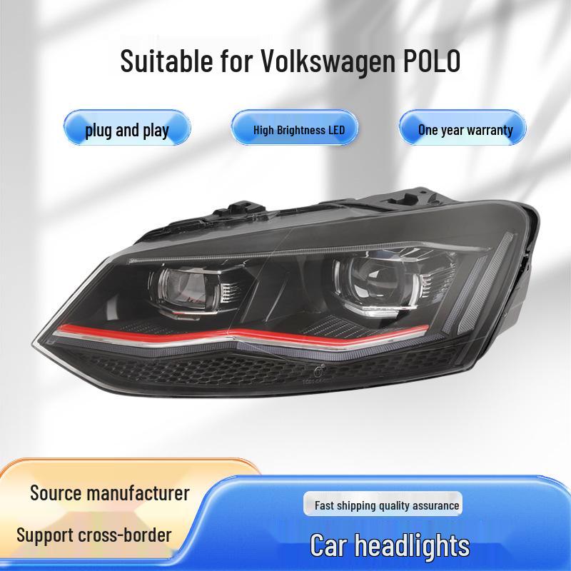 11-18 VW Polo Headlight Assembly: Dual Projector, Flowing Turn Signal, Daytime Running Lights