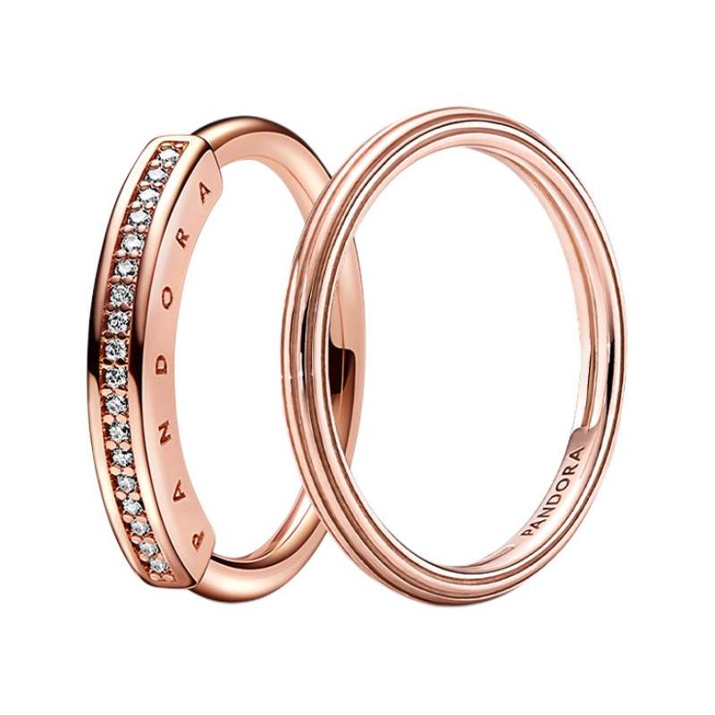 Pandora Pave Classic Set Ring Women s Rose Gold ZT26011330A золотой