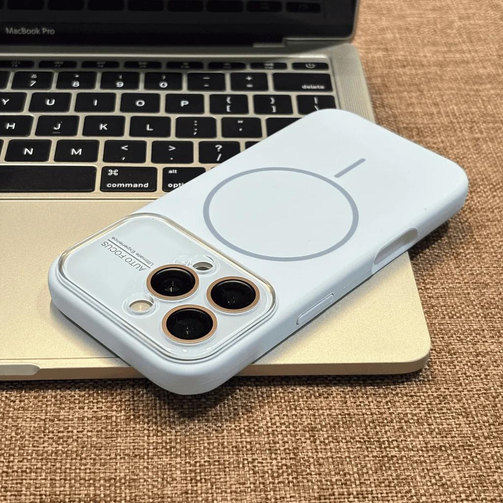 Liquid Silicone For Magsafe Charge Magnetic Case for iPhone 17 Air 16 15 14 Plus 13 12 Pro Max 11 Glass Lens Soft Cover