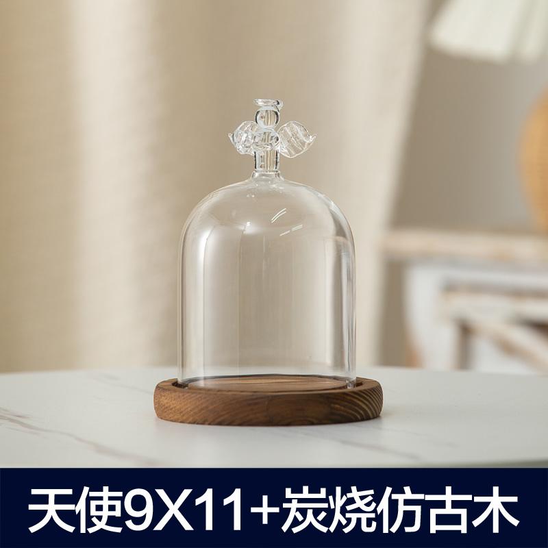 Preserved Flower Glass Cover Dust Cover Display Box Wooden Pallets Display Stand Ornament Crafts Decorative Shelves Shelf