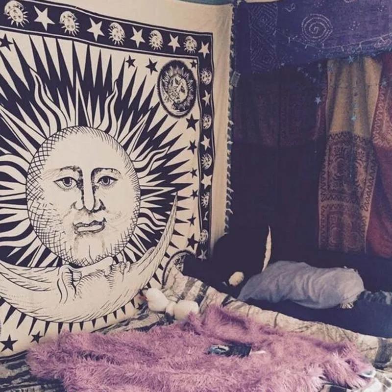 

150cm Mandala Print Tapestry Wall Hanging Carpet Throw Yoga Beach Mat Blanket Large Sleeping Pad Wall Art Tapestry Decorations 70X100cm