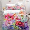 Watercolor Flower 3D Printed Quilt Cover Set Fresh Rustic Natural Style Duvet Cover Set Soft Comfortable Bedding Set Pillowcases