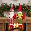 Plush Elf Doll Pair Christmas Gnome Long Leg Faceless Scandinavian Santa Doll Swedish Tomte Cute Gift Figurine for Winter Holiday Indoor Table