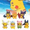 Adorable 7 Piece Pikachu Transformation Plush Toy Set Cute Cartoon Pvc Figures