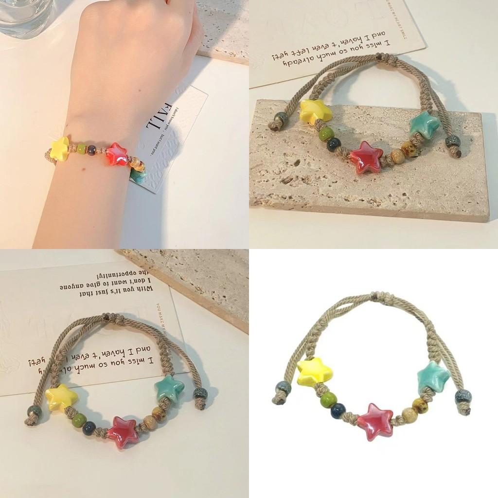 Delicate Star-beaded Bracelet For Women In Pastel Dopamine Colors For Travel
