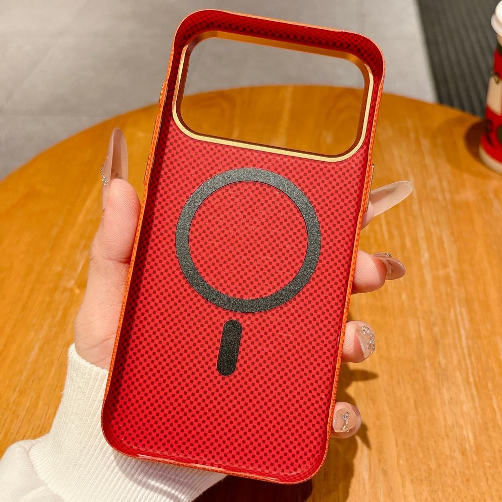 Luxury Kevlar Carbon Fibre Magnetic Wireless Charging For Magsafe Case For iPhone 17 Pro Max 16 15 Shockproof Hard PC Back Cover