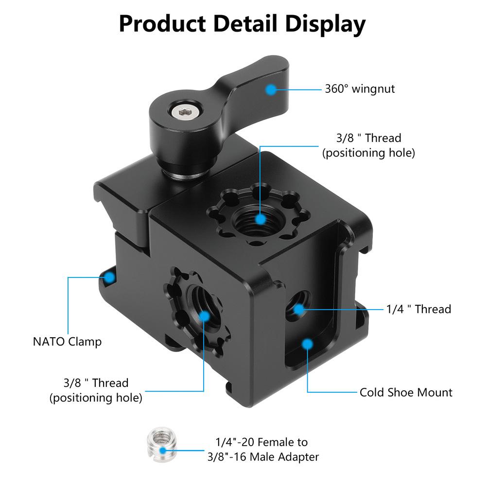 

HDRIG Triple Cold Shoe Adapter with Screw Hole for DJI Stabilizers RS4/RS3/RS2/RSC2 3979 чёрный