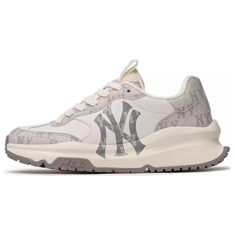MLB Chunky Runner Cuir Synthétique Rétro Running Confortable Antidérapant Respirant Basse Tige Chaussures de Papa Baskets Unisexes Gris 3ARNCRD4N-50GRS 38.5 white