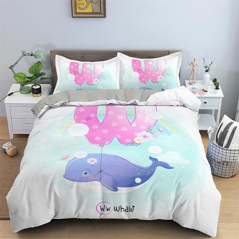 3D Cartoon Duvet Cover Lovely Animal Bedding Set Polyester Cute Bear Panda Elephant Quilt Cover Twin For Toddler Kids Child Room