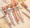 Bear 10 Color Ballpoint Pen, Cute Cartoon Push Button Multicolor Pen, Student School Supplies for Writing Drawing Gift for Kids