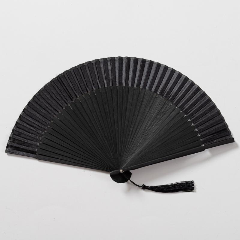 Foldable Black Fan Folding Hand Fan For Women Attire Women Bamboos Hand Fan Ideal For Parties Weddings And Decorations