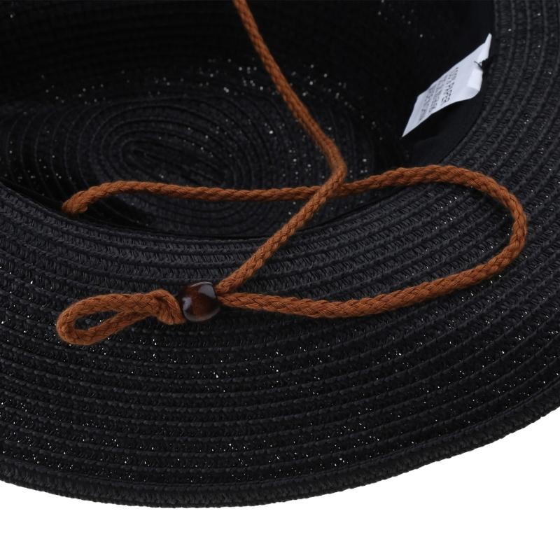 Stile Etnico Cappello da Cowboy Estivo Protezione Solare Intreccio di Paglia Cappello Western Protezione Solare