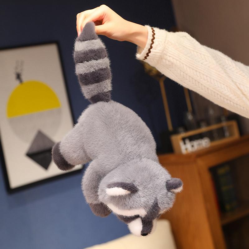 Cute Raccoon Plush Toy Stuffed Animals Soft Doll Pillow Grey Raccoon Toys Birthday Gift for Boys Girls
