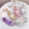 Mädchen-High-Heel-Schuhe 2026 Neue Prinzessinnen-Schuhe für kleine Mädchen, Tanzflats, mit Kristallen verzierte Kinder-High-Heels mit weicher Sohle