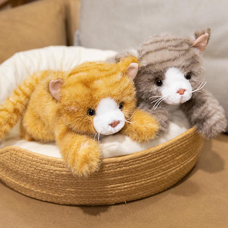 Cute Simulation Kitten Doll Plush Toy Lying Down Cat Cat Doll Children Soothing Doll